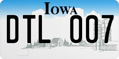 IA license plate DTL007
