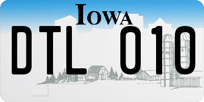 IA license plate DTL010