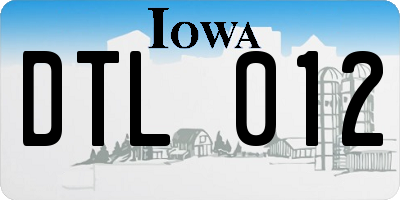 IA license plate DTL012