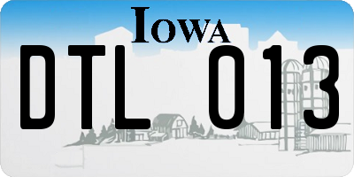 IA license plate DTL013