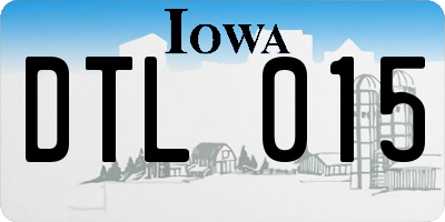 IA license plate DTL015