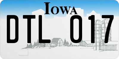IA license plate DTL017