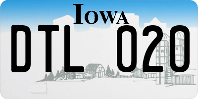 IA license plate DTL020