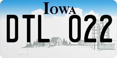 IA license plate DTL022