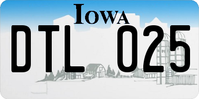 IA license plate DTL025