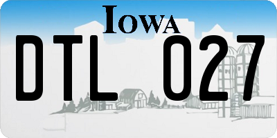IA license plate DTL027