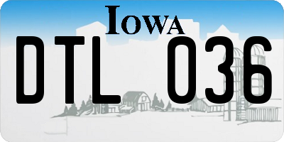 IA license plate DTL036