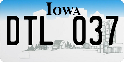 IA license plate DTL037