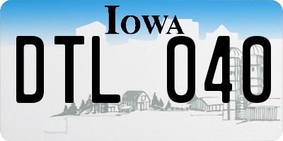 IA license plate DTL040