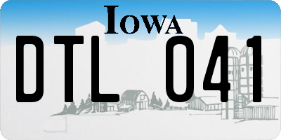 IA license plate DTL041