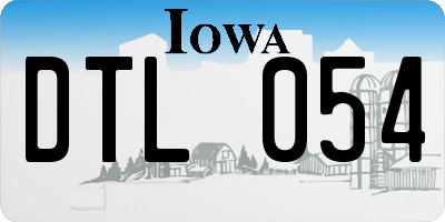 IA license plate DTL054