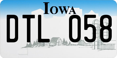 IA license plate DTL058