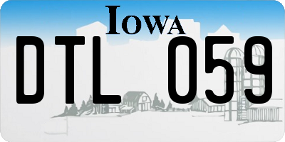 IA license plate DTL059