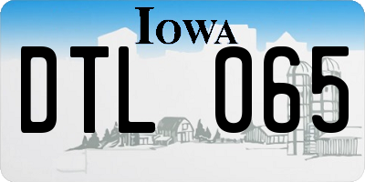 IA license plate DTL065