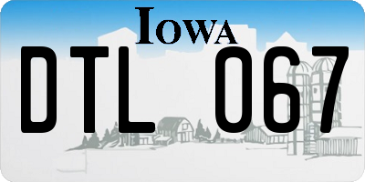 IA license plate DTL067
