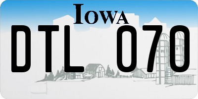 IA license plate DTL070