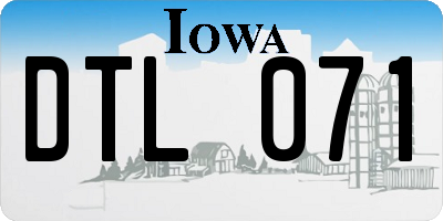 IA license plate DTL071