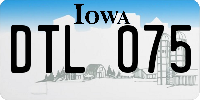 IA license plate DTL075