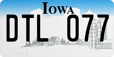 IA license plate DTL077
