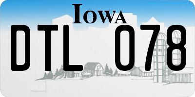 IA license plate DTL078