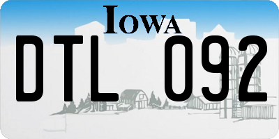 IA license plate DTL092