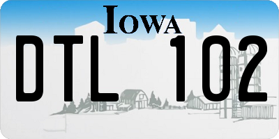 IA license plate DTL102