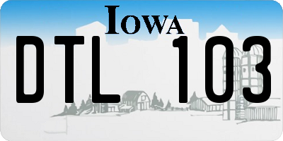 IA license plate DTL103