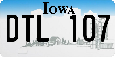 IA license plate DTL107