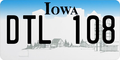 IA license plate DTL108