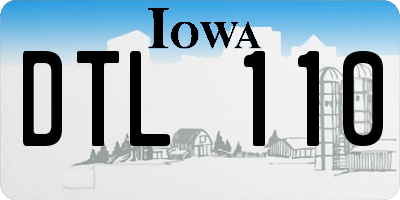 IA license plate DTL110