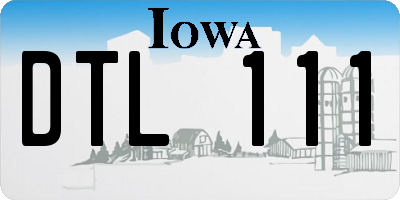 IA license plate DTL111