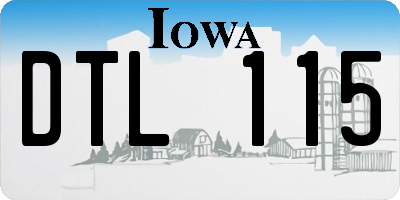 IA license plate DTL115