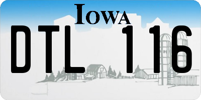 IA license plate DTL116