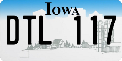 IA license plate DTL117