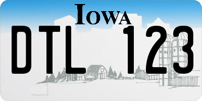 IA license plate DTL123