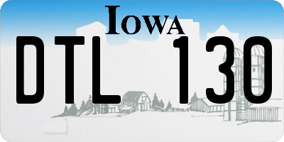 IA license plate DTL130