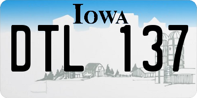 IA license plate DTL137