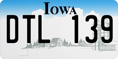 IA license plate DTL139