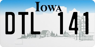 IA license plate DTL141