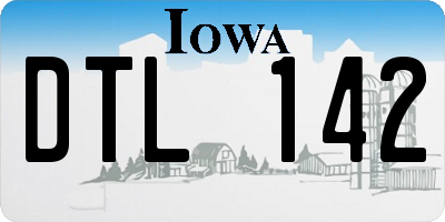 IA license plate DTL142
