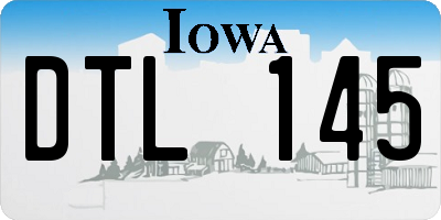 IA license plate DTL145