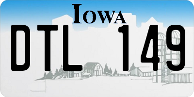 IA license plate DTL149