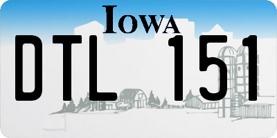 IA license plate DTL151
