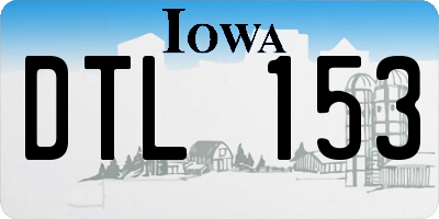 IA license plate DTL153