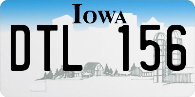 IA license plate DTL156