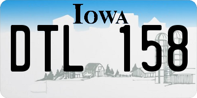 IA license plate DTL158