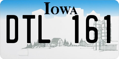 IA license plate DTL161