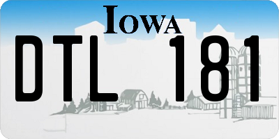 IA license plate DTL181