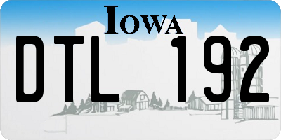 IA license plate DTL192