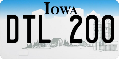 IA license plate DTL200